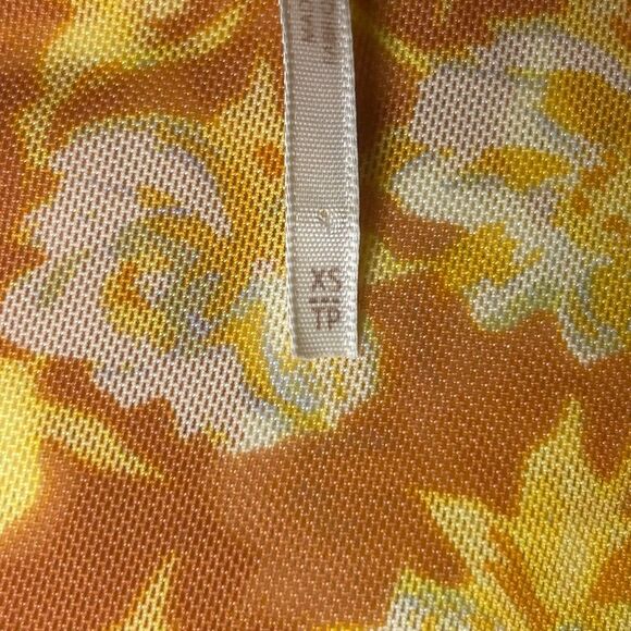 Free People Orange Long Sleeve Sheer Button Up Top Size XS Floral V-neck - Picture 11 of 12